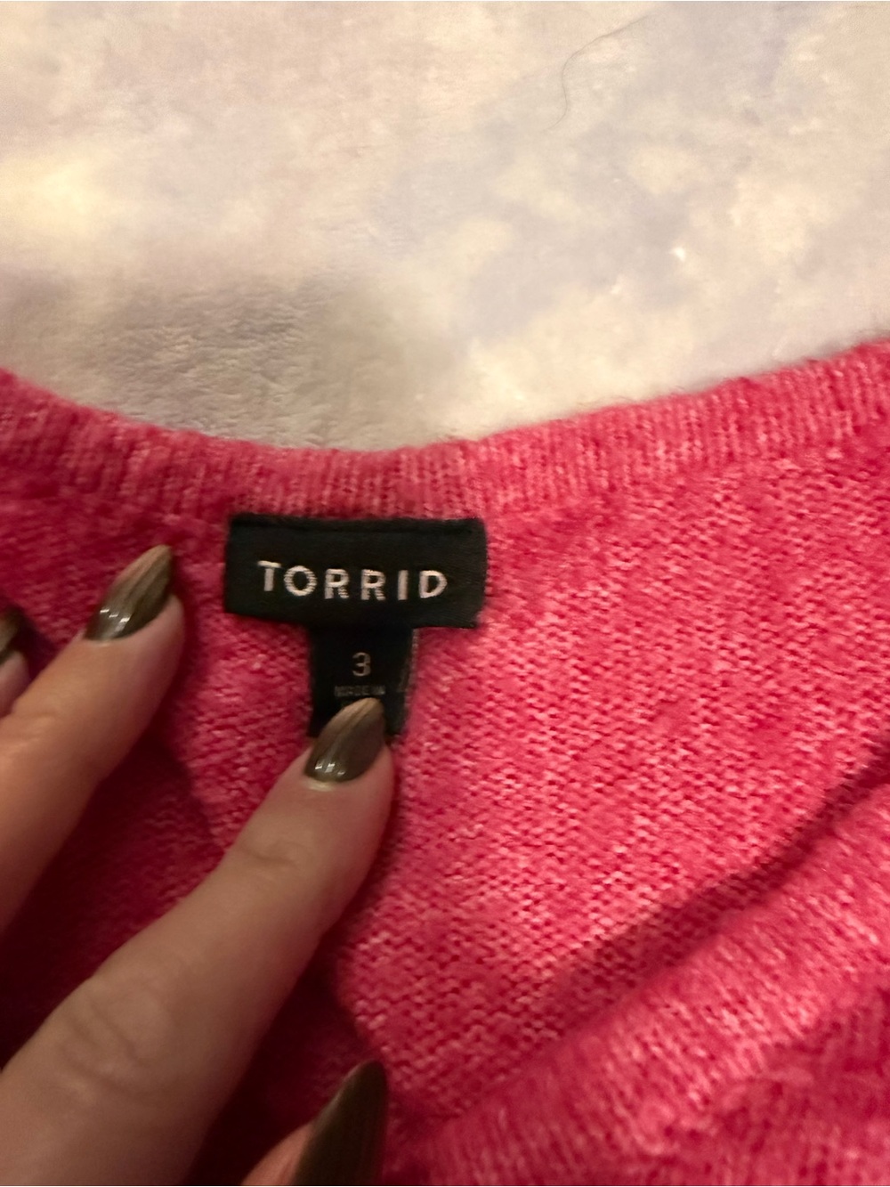 torrid Pink V-Neck Pullover Sweater - Picture 2 of 3